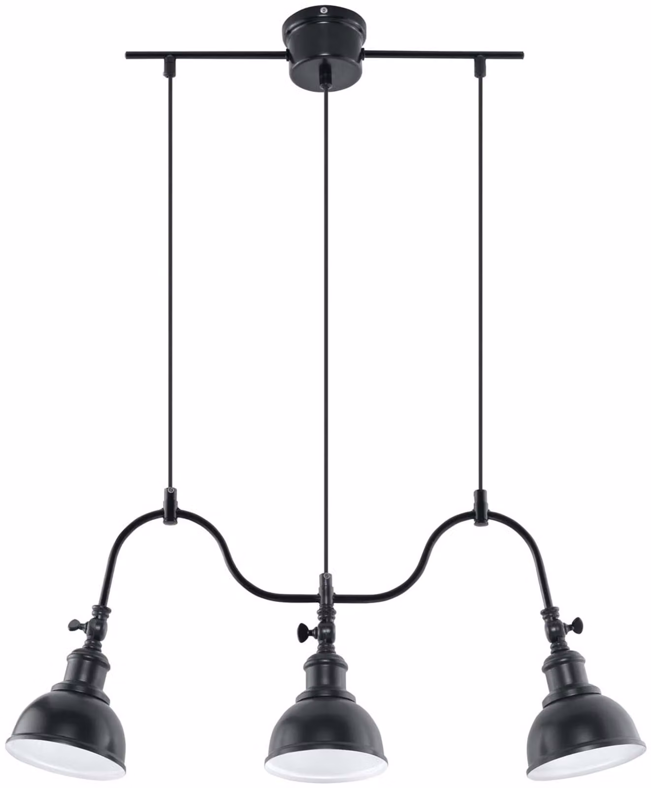 Lampadario MARE nero 3xE27x60W in metallo, dimensioni: 80x65x65 cm, IP20, Sollux Lighting