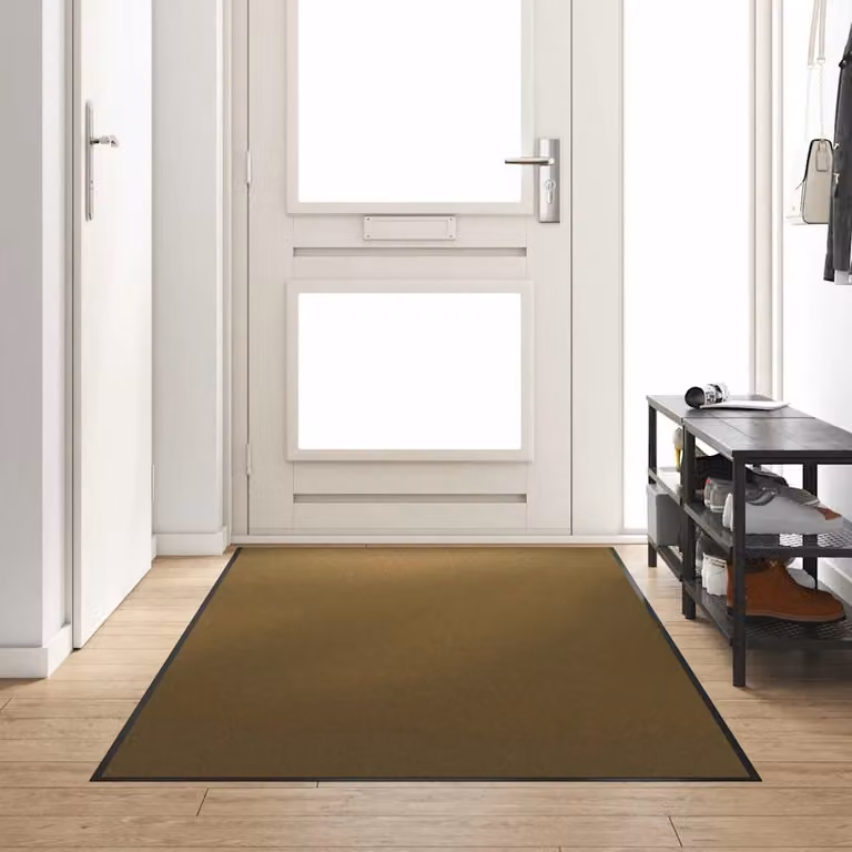 Tappetino moderno vidaXL marrone e nero in poliammide e PVC, L 120 cm x P 250 cm