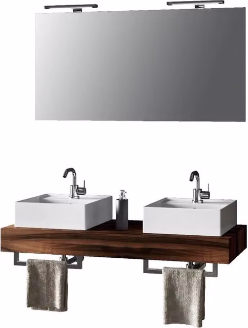 Composizione doppio lavabo 8 pezzi ASTRA noce