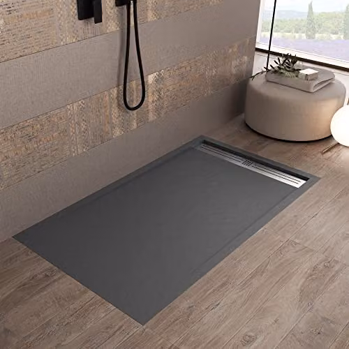 Piatto doccia 70x170 Grigio Scuro in marmoresina finitura pietra Grid