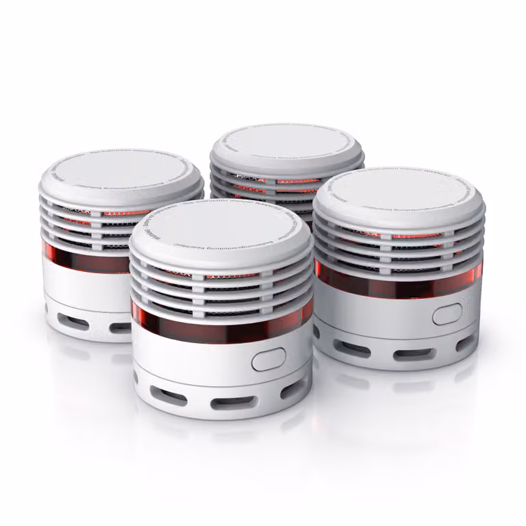 Rivelatore di fumo Brandson 4x, batteria di 10 anni, volume 85 db, LED, pulsante di prova,