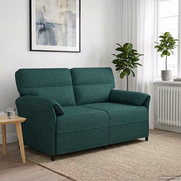 Divano moderno vidaXL in tessuto verde con struttura in metallo e imbottitura in schiuma per il tuo soggiorno
