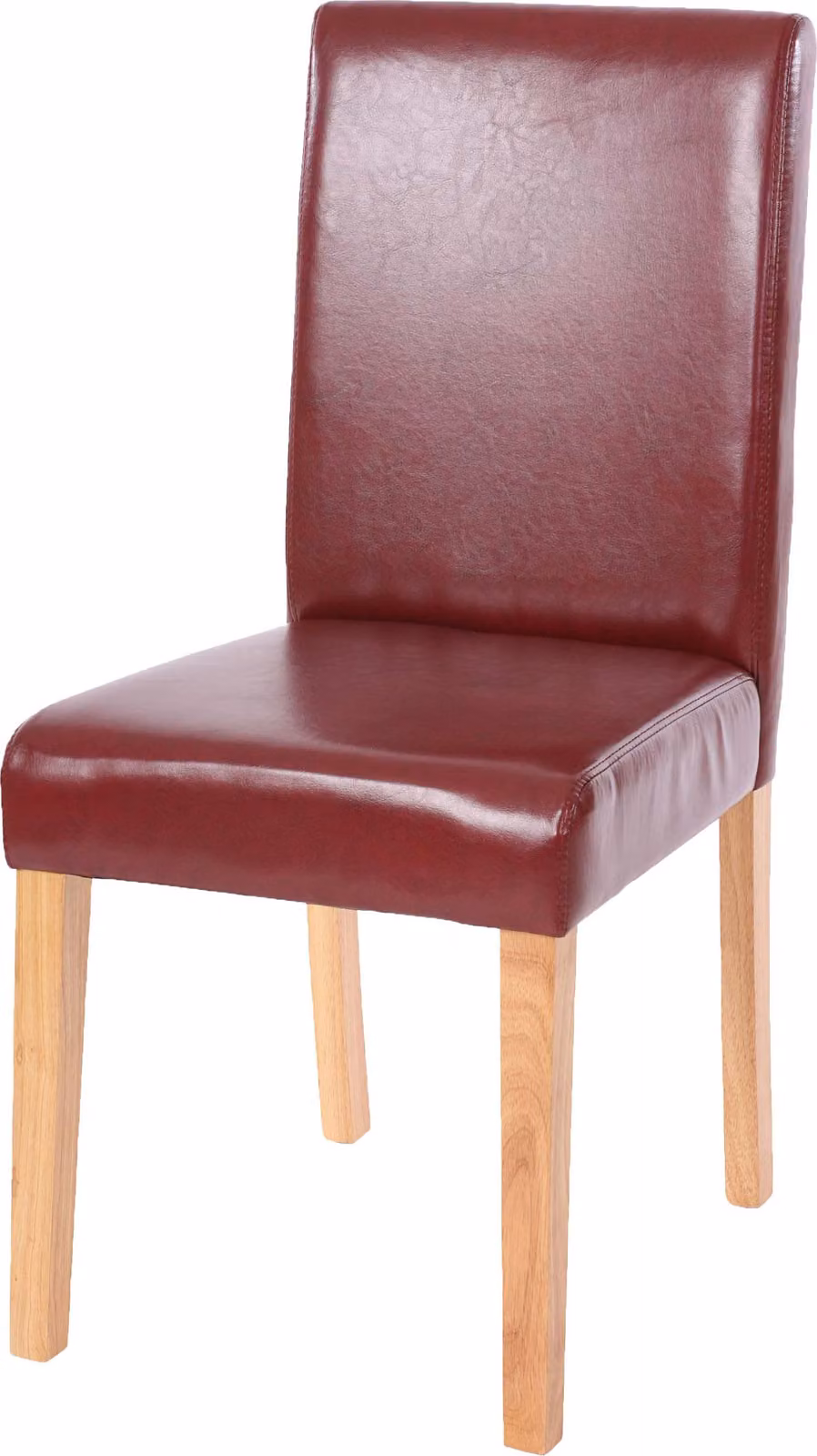 Sedia da pranzo classica e intramontabile | A x L x P 90 x 43 x 56 cm | Altezza seduta 45 cm | Pelle finta | Gambe chiare | Rosso-marrone | Sedia da cucina