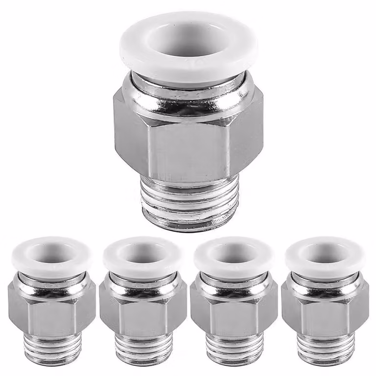 Connettori a vite a innesto PC10-03, confezione da 5 pezzi, 10 mm/3/8", in ottone nichelato