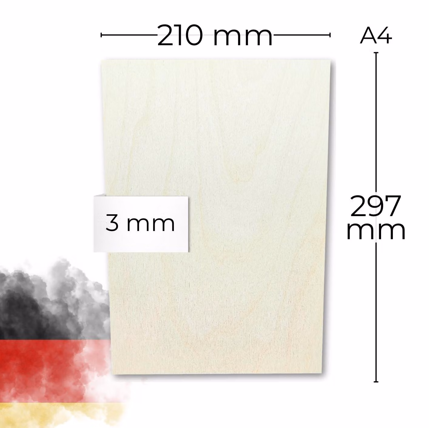 Compensato di betulla da 3 mm - Pannelli in legno di alta qualità per taglio laser, incisione, bricolage, superficie liscia, ideali per modellismo, pirografia e progetti fai da te - di Genisys, dimensioni: A4 15x
