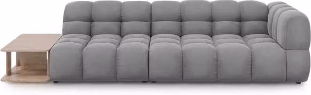 Divano modulare sinistro Sky di Cosmopolitan Design in velluto grigio chiaro, 4 posti, L: 297 cm, P: 102 cm, H: 75 cm