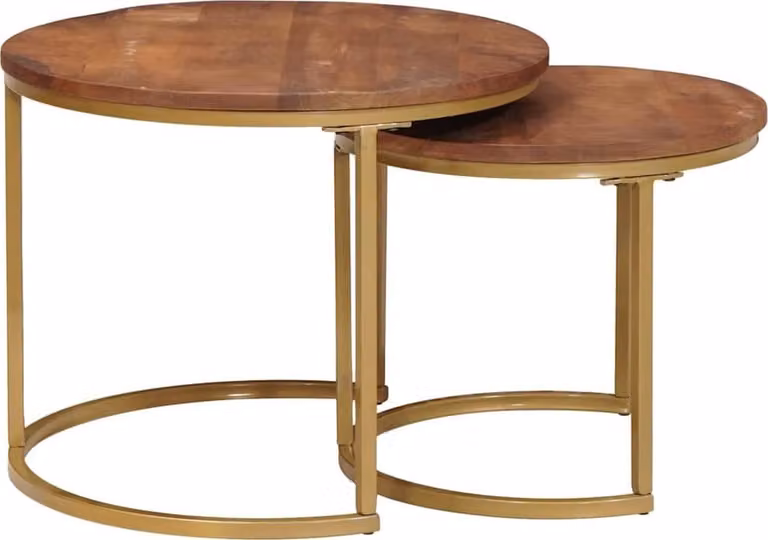 Tavoli da Caffè Nido 2 pcs Legno massello di mango e acciaio