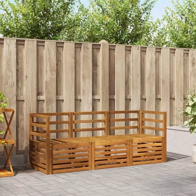 Set divani 3 pz Naturale Legno di Acacia Massello 3374269