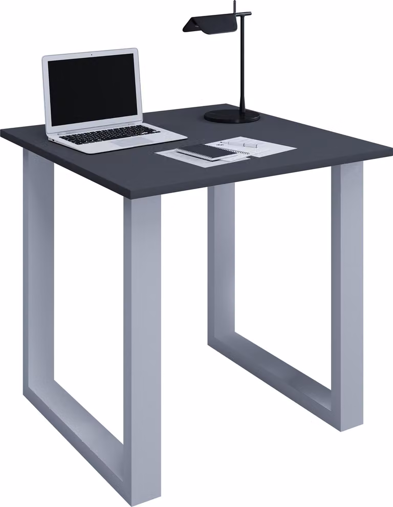Scrivania in legno | H. 76 x W. 80 x T. 80 cm | Tavolo per computer semplice | piedini in metallo di alta qualità | Tavolo da lavoro | Mobili da ufficio - Lona U