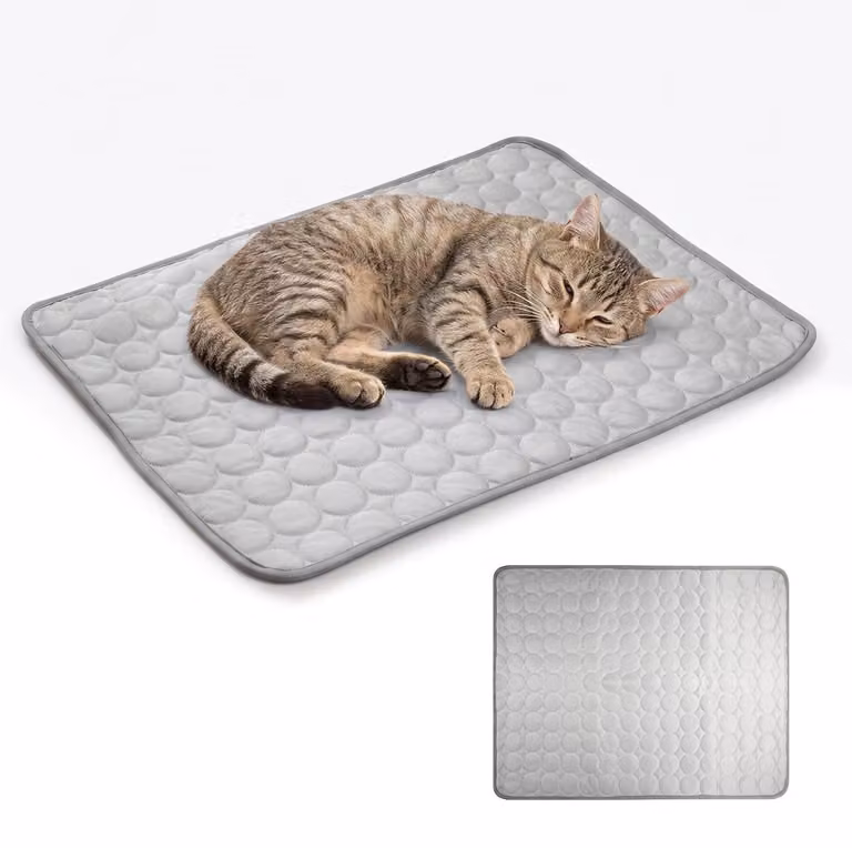 Tappetino refrigerante per cani, 70x55 cm, grigio, lavabile, auto-raffreddante, adatto per interni ed esterni