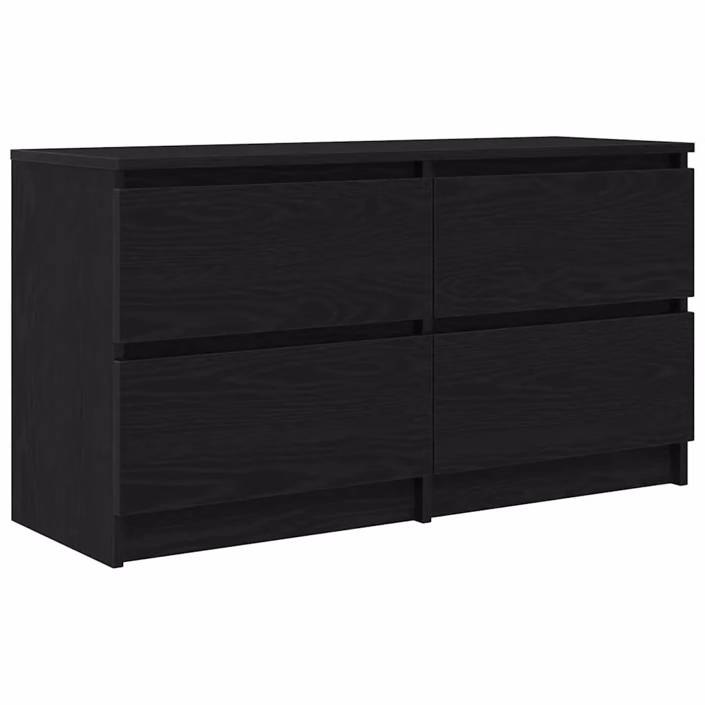 Mobile Porta TV Moderno vidaXL in Legno Multistrato Nero L: 100 cm, P: 35 cm, H: 54 cm – 2