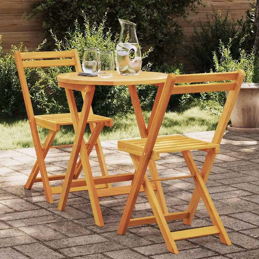 Maison Exclusive - Set da pranzo per esterno, 3 pezzi, in legno massello di acacia, finitura naturale a olio