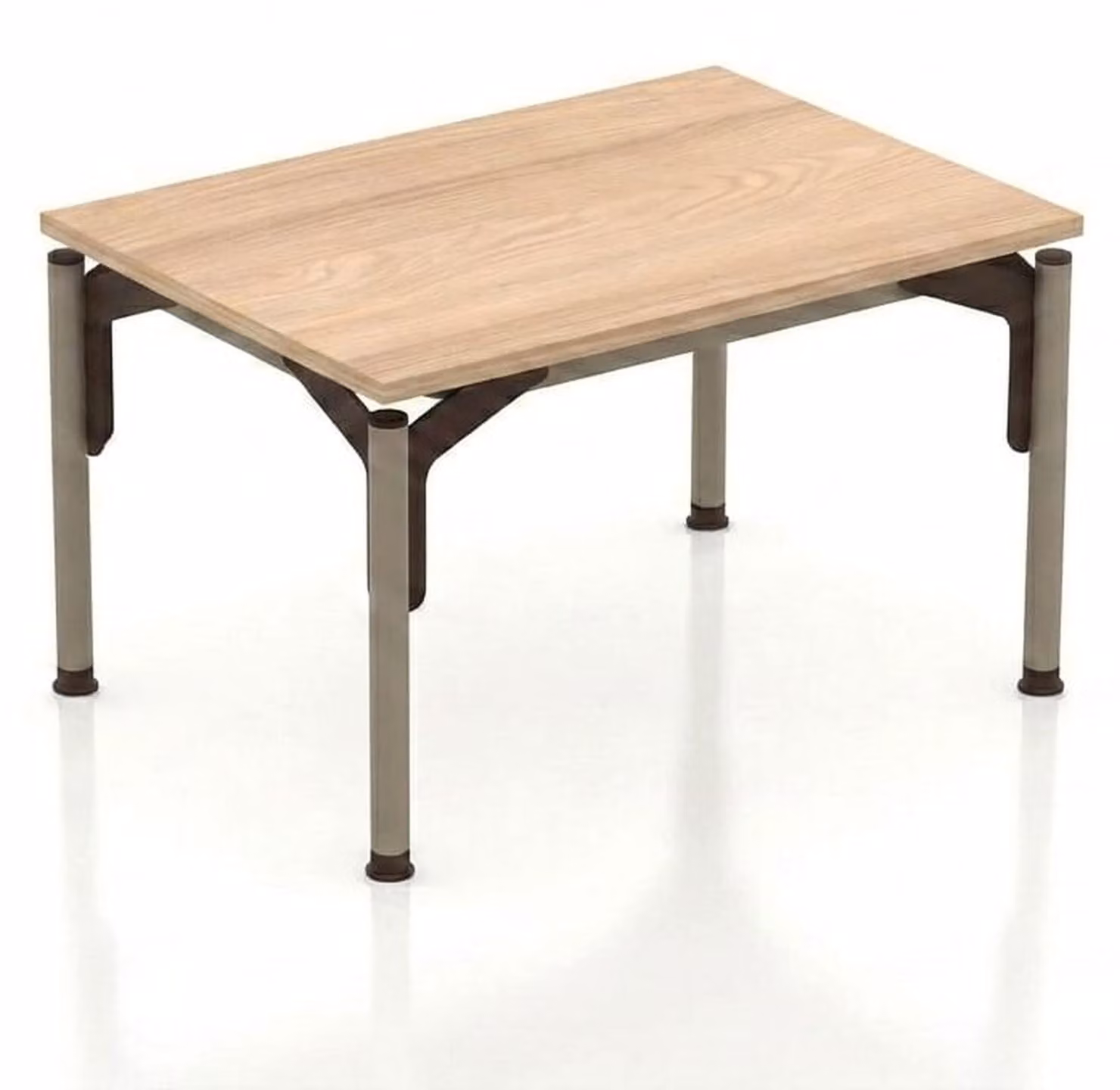 Moderner Wohnzimmertisch Beige Holzoptik Metall Einrichtung