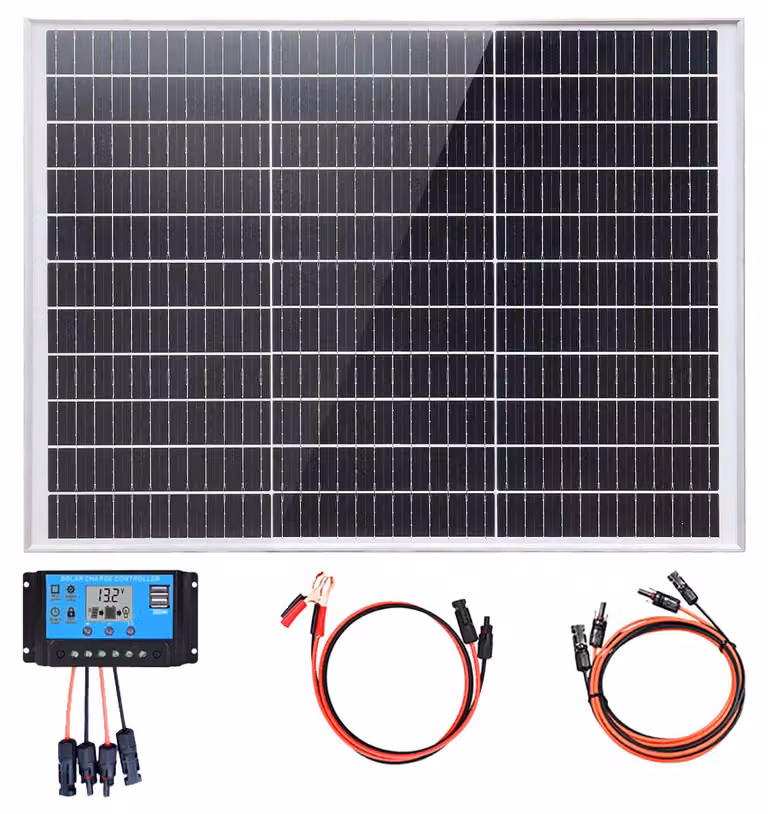 Kit pannello solare da 50 W, monocristallino, con regolatore di carica