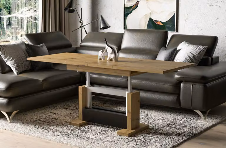 Tavolino Endo-Möbel Kella 110-170 allungabile in altezza con estensione sincronizzata (rovere Artisan)
