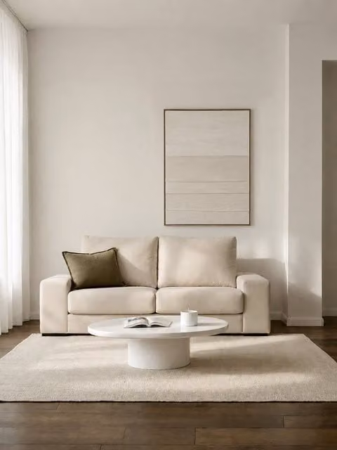 Divano Sound 3 posti Kenay Home con sedute estraibili colore beige L: 230 cm
