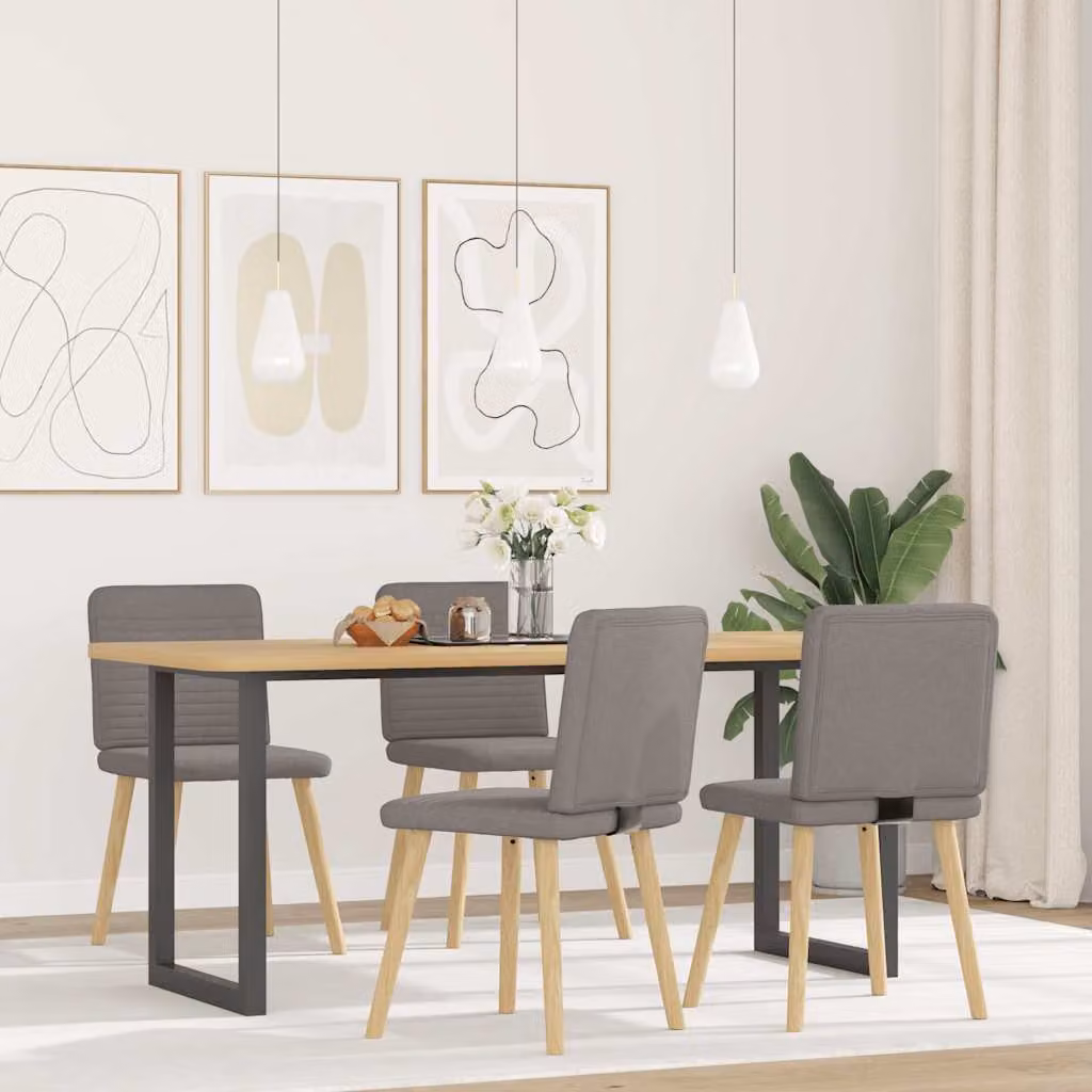 vidaXL Sedie da Pranzo 4 pz Tortora in Tessuto