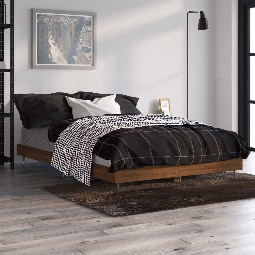 Giroletto senza materasso vidaXL in legno e metallo colore marrone L/P/H: 120 x 200 x 193 cm