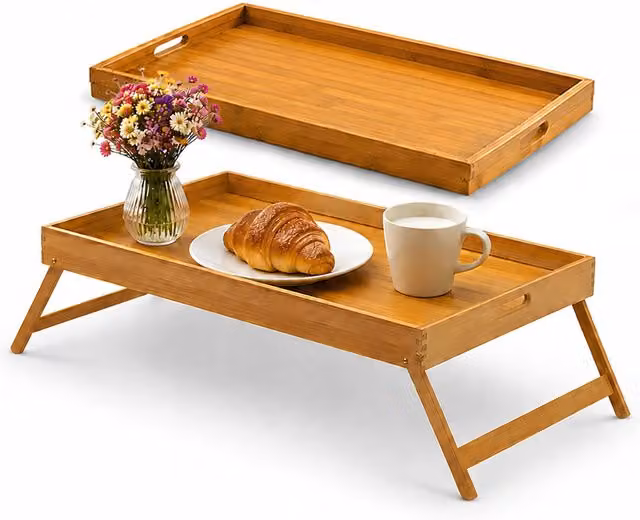 Vassoio da letto richiudibile per colazione in bambù marrone Avilia Home