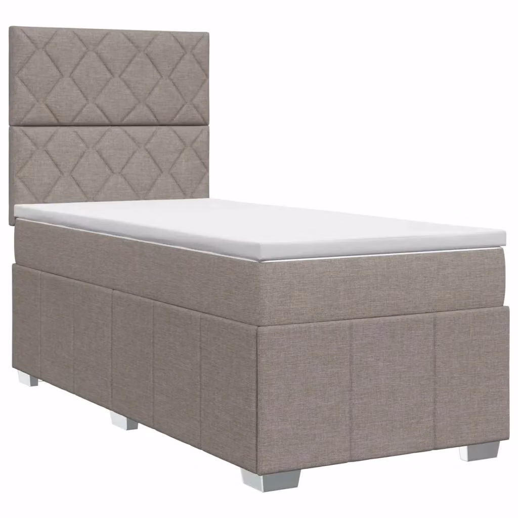 Letto box spring con materasso vidaXL in tessuto beige L 100 x P 200 cm – 2