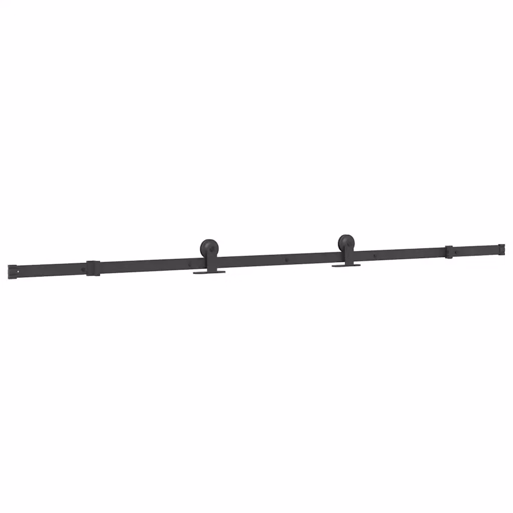 Porta Scorrevole Moderna vidaXL in Vetro Trasparente e Alluminio Nero L: 102,5 cm, H: 205,0 cm, P: 2,0 cm – 2
