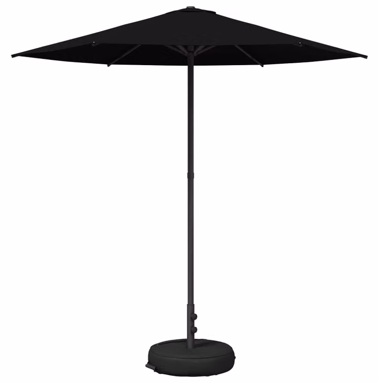 Ombrello da giardino 230 x 230 cm Poliestere Rettangolare Nero
