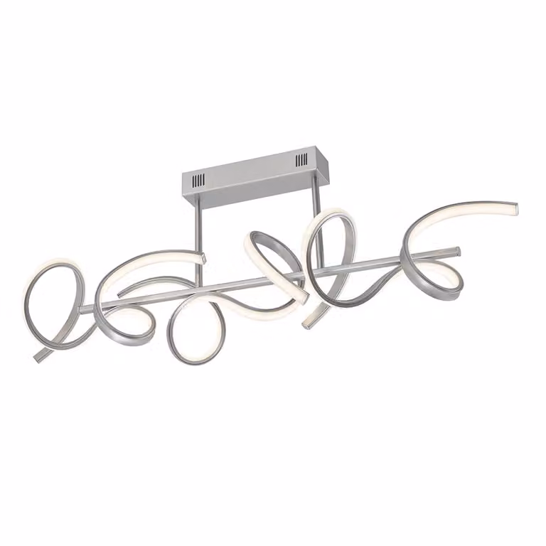 Plafoniera LED, argento, curva, dimmer, L 82 cm