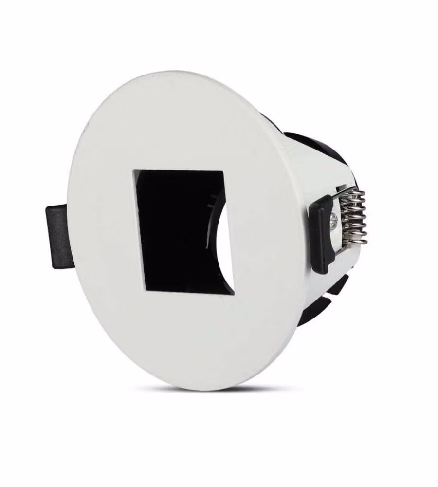 Portafaretto LED da Incasso GU10 con Sezione Quadrata Colore Bianco con Interno Nero