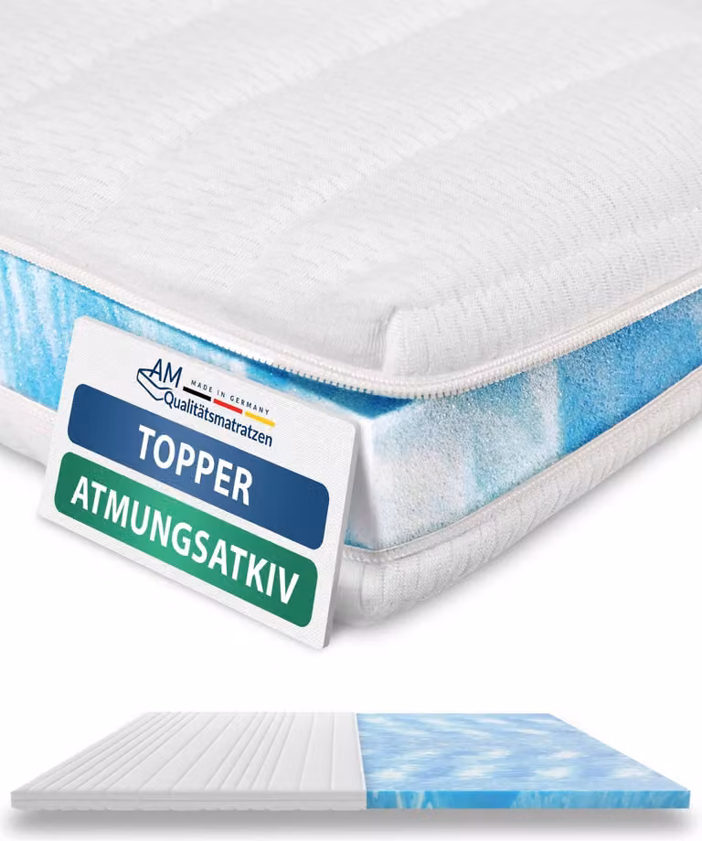 AM Qualitätsmatratzen | Premium Topper 80x220 cm | 6 cm di altezza | Mattress Topper | 80/220 | Topper di alta qualità Germany