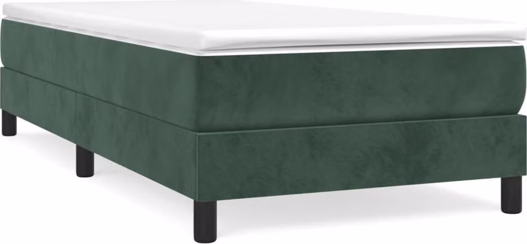 Giroletto a Molle con Materasso Verde Scuro 90x200 cm Velluto