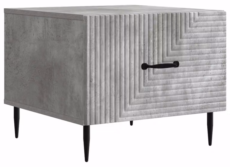 Tavolino da salotto con cassetto Grigio Cemento 49 x 50 x 40 cm