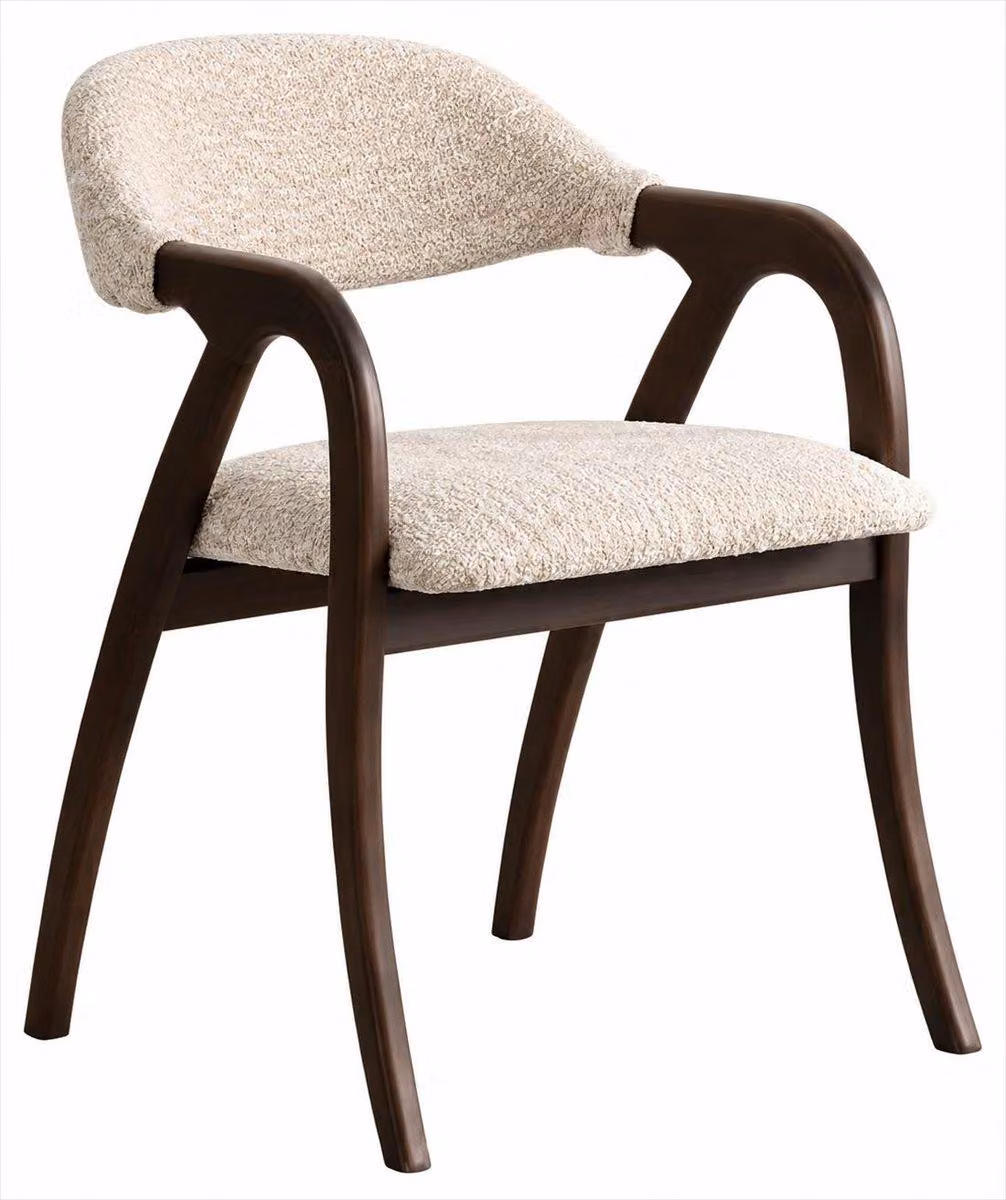 Sedia dal design moderno, ideale per il soggiorno, color beige, minimalista, confortevole, in legno