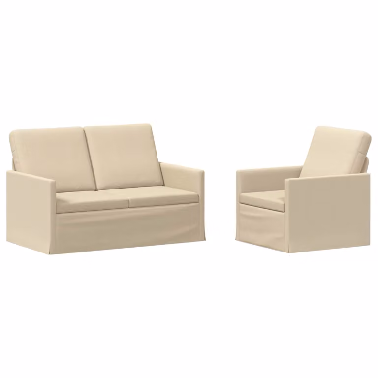 Set di 2 divani moderni vidaXL in tessuto beige per soggiorno