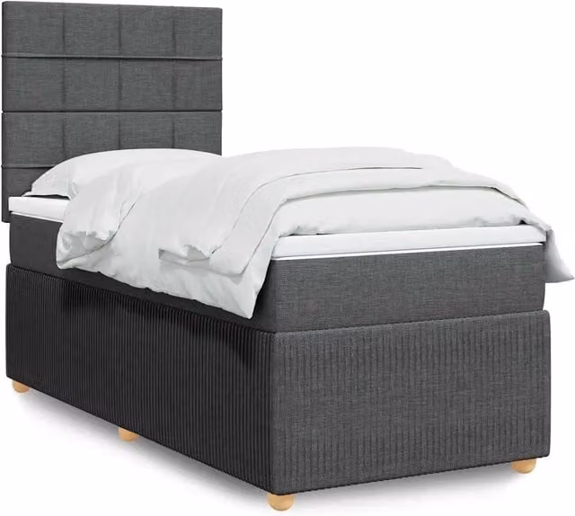 Letto Ibrido con Materasso e Struttura Imbottita vidaXL Grigio e Bianco L/P: 100 x 200 cm – 1