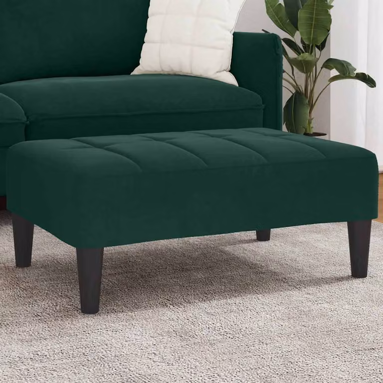 Poggiapiedi vidaXL in Velluto Verde per Soggiorno e Camera da Letto L/P/H: 77 x 55 x 31 cm