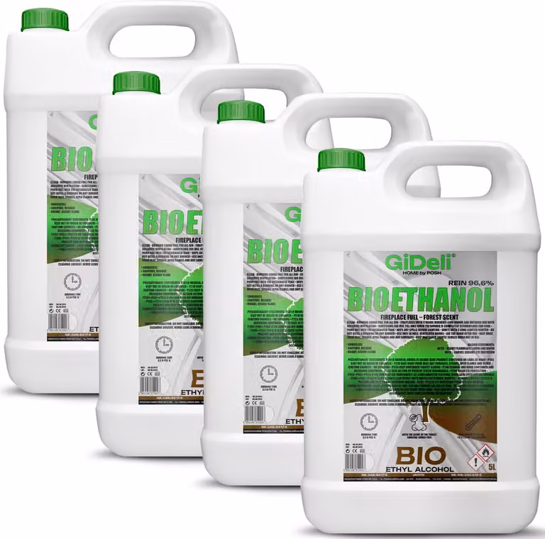 Bioetanolo profumato alla foresta 96,6% 20L per caminetti universali senza fumo e senza fuliggine GiDeli