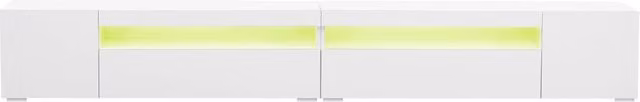 Mobile TV moderno con illuminazione LED - Zephmum- 240cm pannello lucido bianco