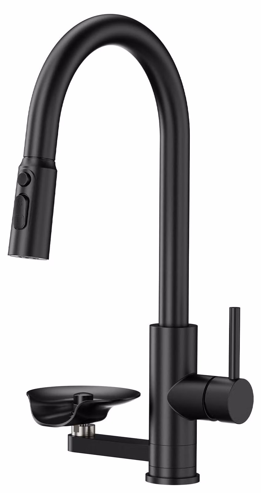 Miscelatore da cucina con erogatore per bicchieri, doccetta estraibile, 4 in 1, colore nero