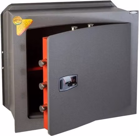 Cassaforte a muro Technomax DK/6 in acciaio grigio con chiave a doppia mappa, L/P/H: 48,0 x 42,0 x 33,5 cm – 1
