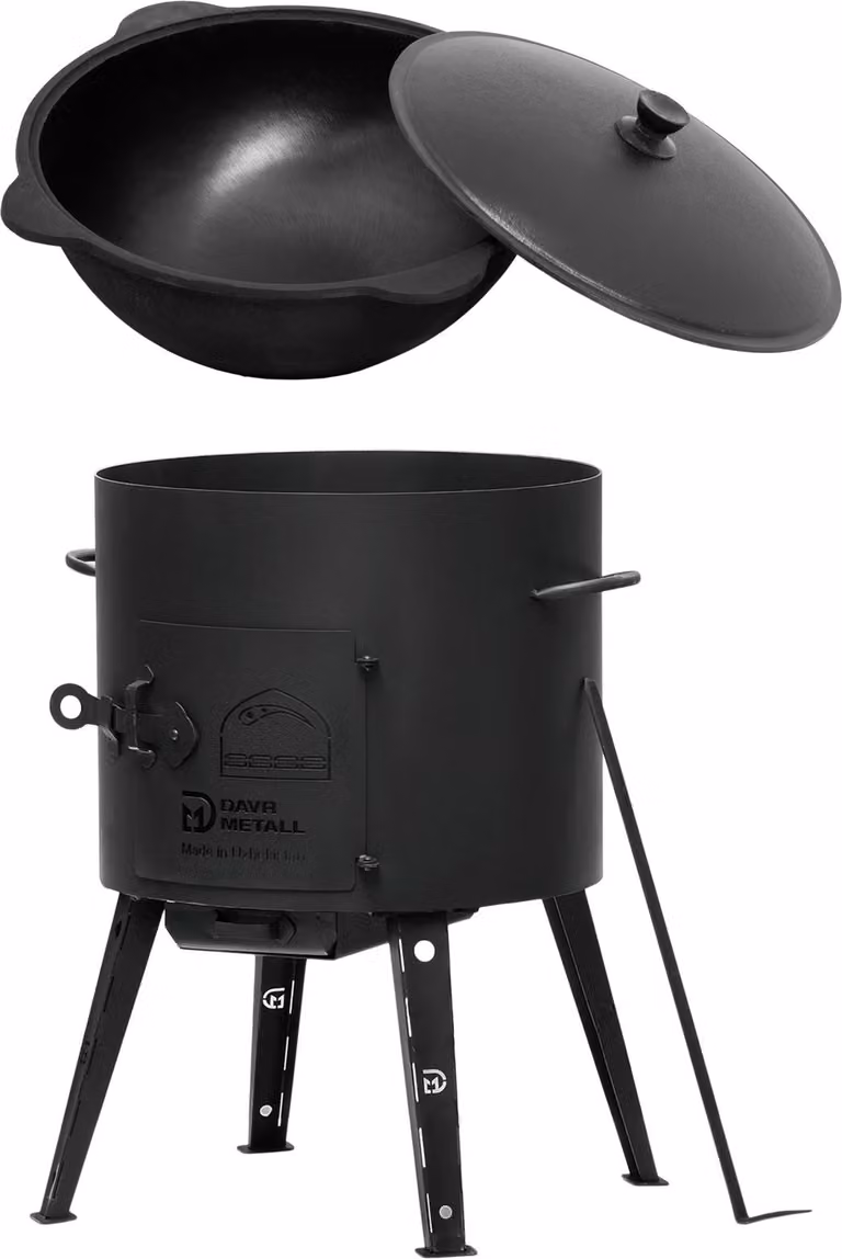 Ø36 Uchag, 2 mm, acciaio, Utschak, Utschag, fornello da campeggio, 10 L, Kazan, focolare, cucina da campo, cucina da esterno, fornello per stufati, fornello da campo