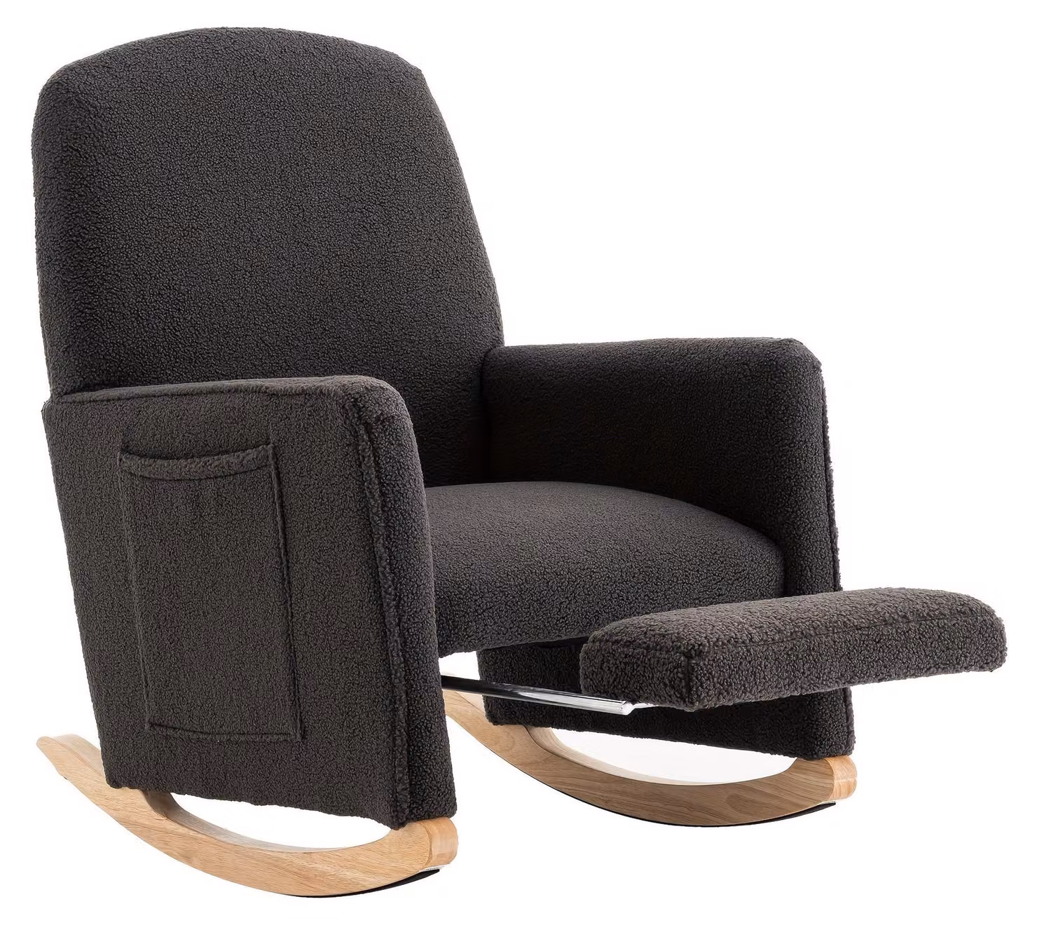 Sedia a dondolo - Poltrona relax - Poltrona lounge - Sedia da allattamento - Poltrona - Tessuto teddy di alta qualità