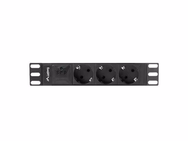 Lanberg PDU-03F-0200-BK Lanberg PDU Steckdosenleiste 10" 1U 3x Schuko 2m schwarz