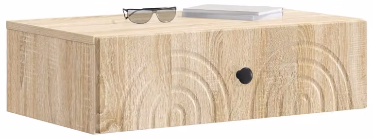 Tavolino da Parete Laterale Rovere Sonoma 59 x 34,5 x 17 cm