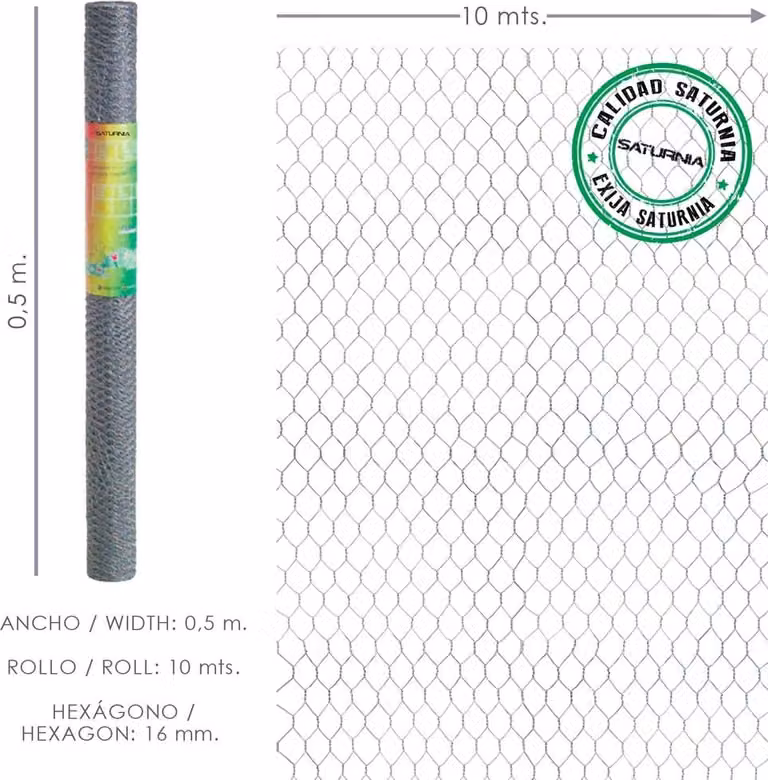 Griglia a tripla torsione 16/50 cm. Rotolo da 10 metri Uso domestico