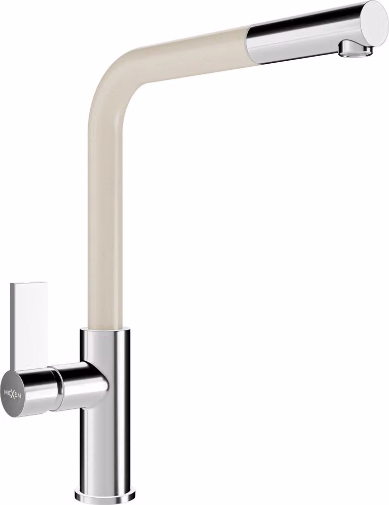 Mexen Flora rubinetto da cucina, cromo/beige - 670401-09