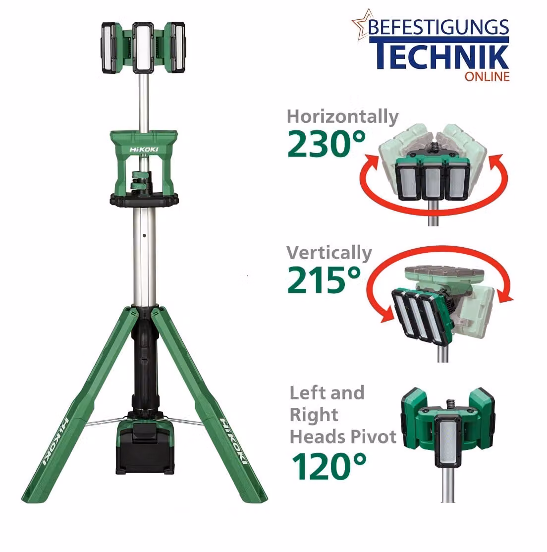 Faro da cantiere ricaricabile HiKoki UB18DG UB18DGW4Z Luce a treppiede Multi Volt Basic