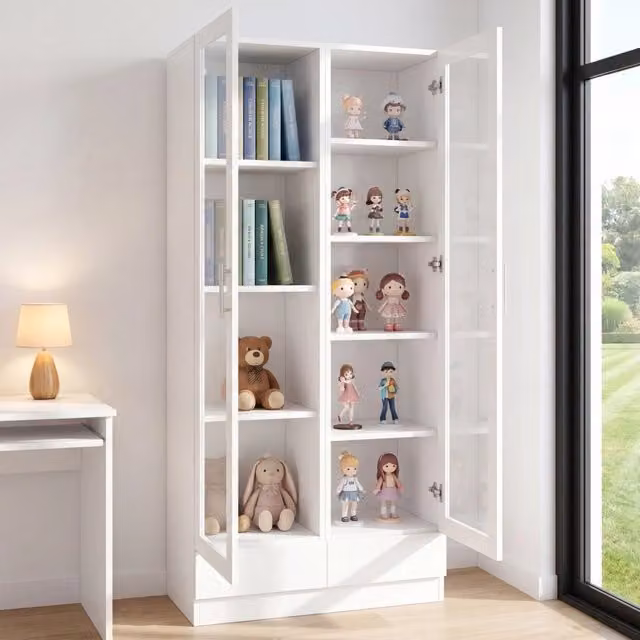 Mobile Alto con 2 Cassetti ¨C Minimal ¨C Bianco 80x40x160 cm