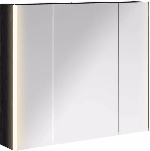 Mobiletto per specchio da Bagno | Armadio da bagno Rovere Nero 83,5 x 15,5 x 70 cm