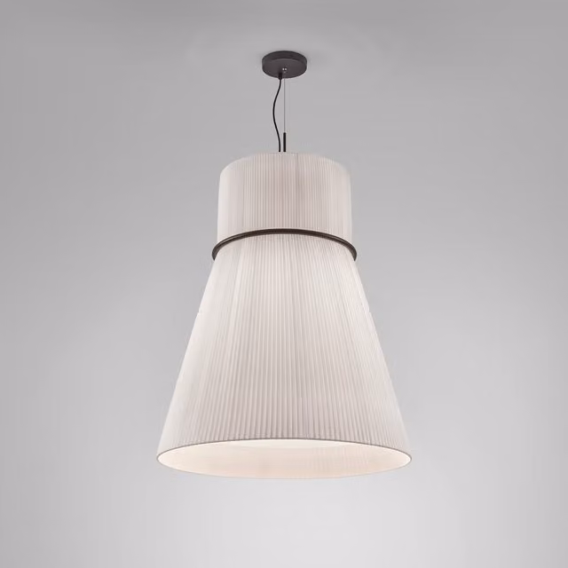 Lampada a sospensione Bover Folie bianca con design moderno a cono