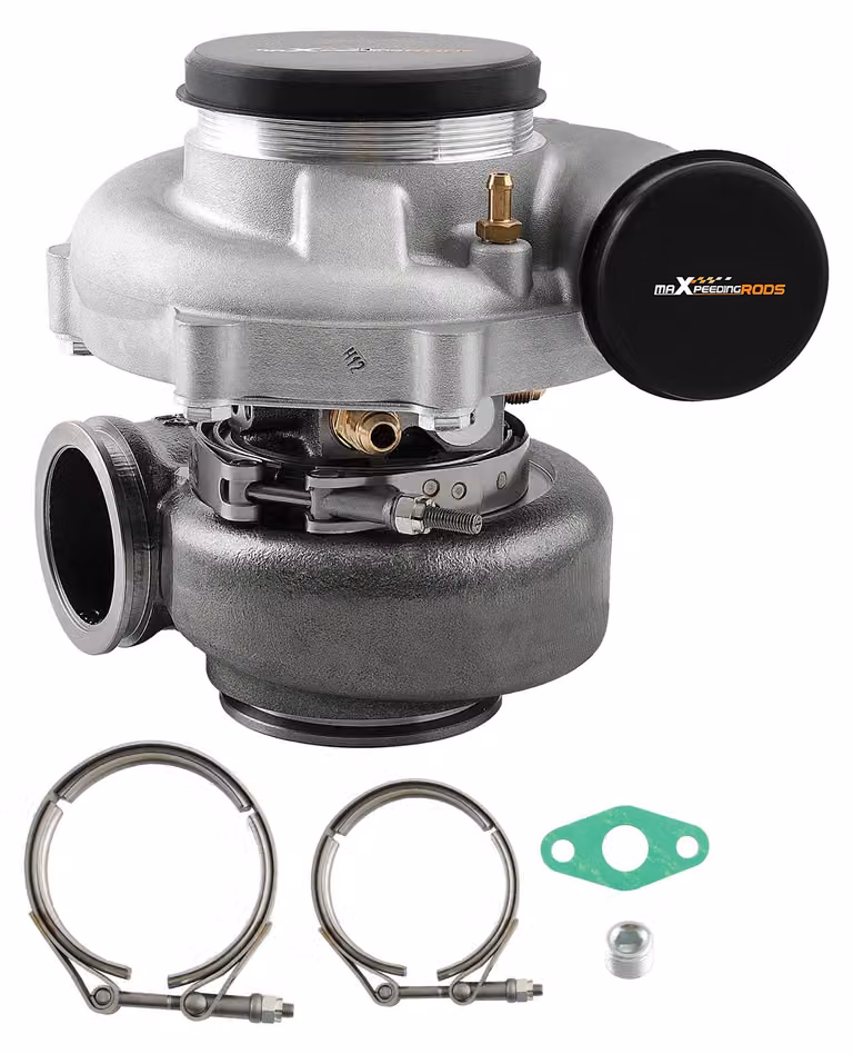 Turbocompressore universale - Rapporto A/R 0.75 - 0.83 - Potenza: 700-1050 CV - Cilindrata motore: 2,0-5,5 litri - Materiale: alluminio e acciaio inossidabile - Adatto per motori